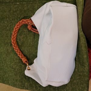 White purse new Italy leather tabor